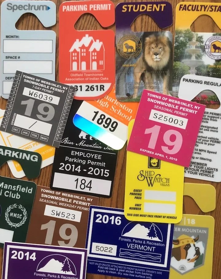 Custom Parking Permits, Stickers, Decals & Hang Tags Pick Your Style