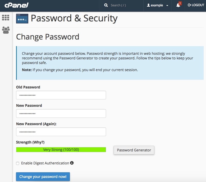How to Change your cPanel Password?
