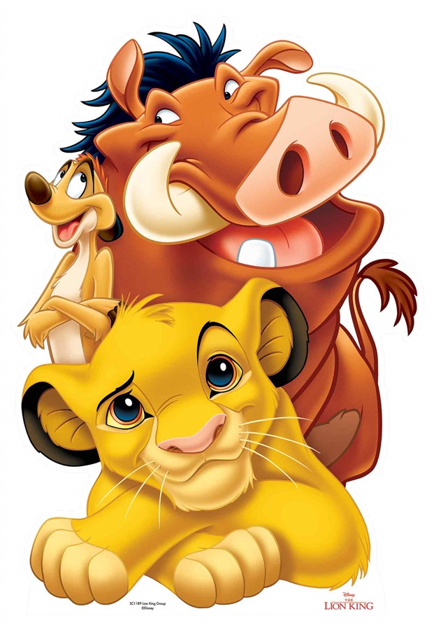 Lion King Group Simba Timon and Pumbaa Cardboard Cutout Official Disney Standee eBay