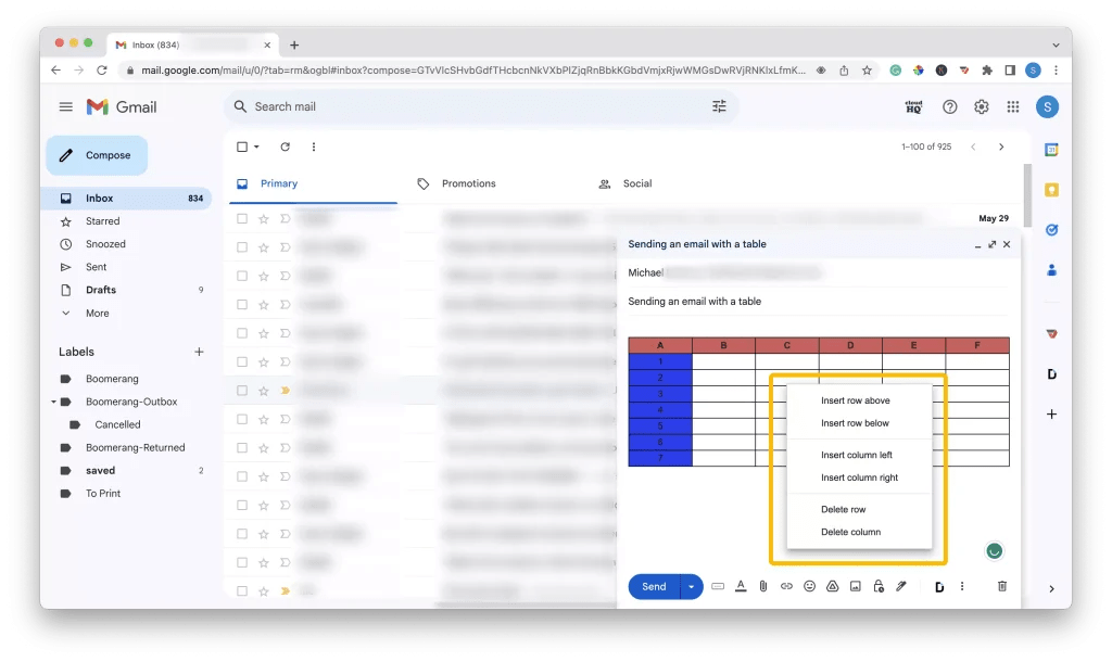 Table Insertion In Gmail (StepByStep Instructions) TipsTech