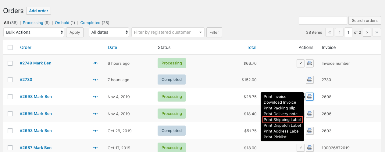 How to Print Shipping Label in (Using Addon) Toffee