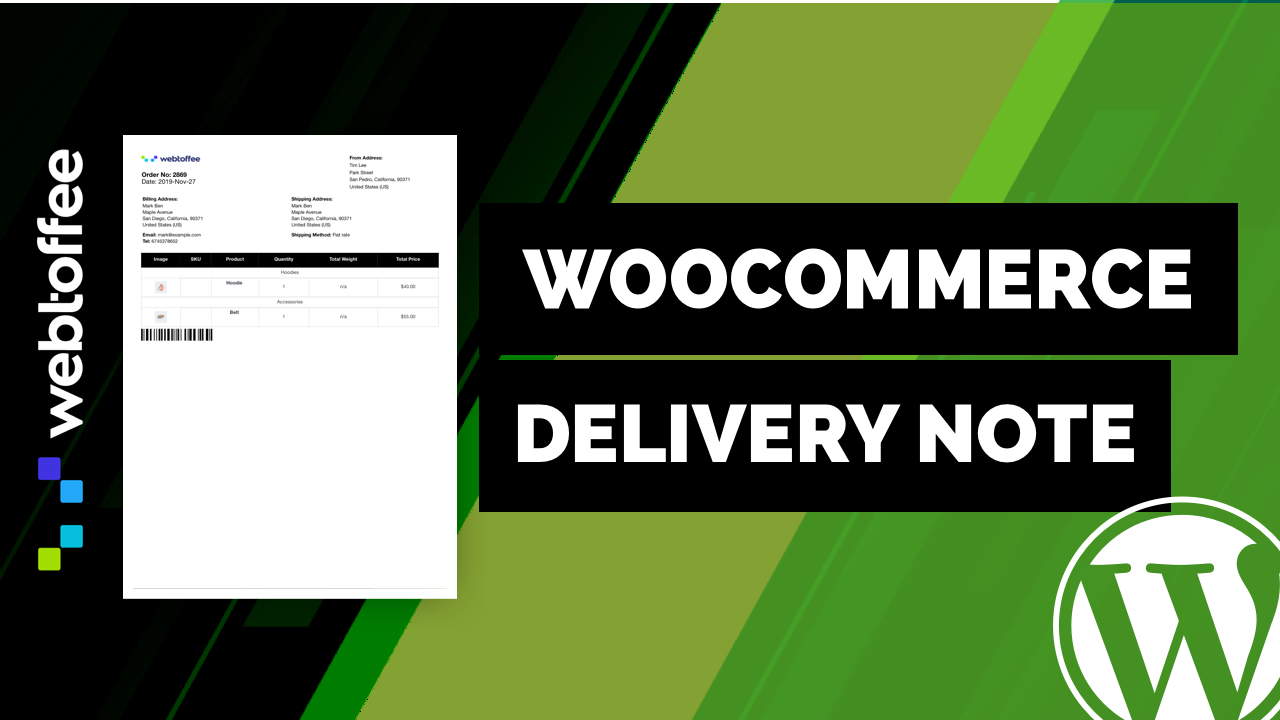 Set up Delivery Notes Toffee