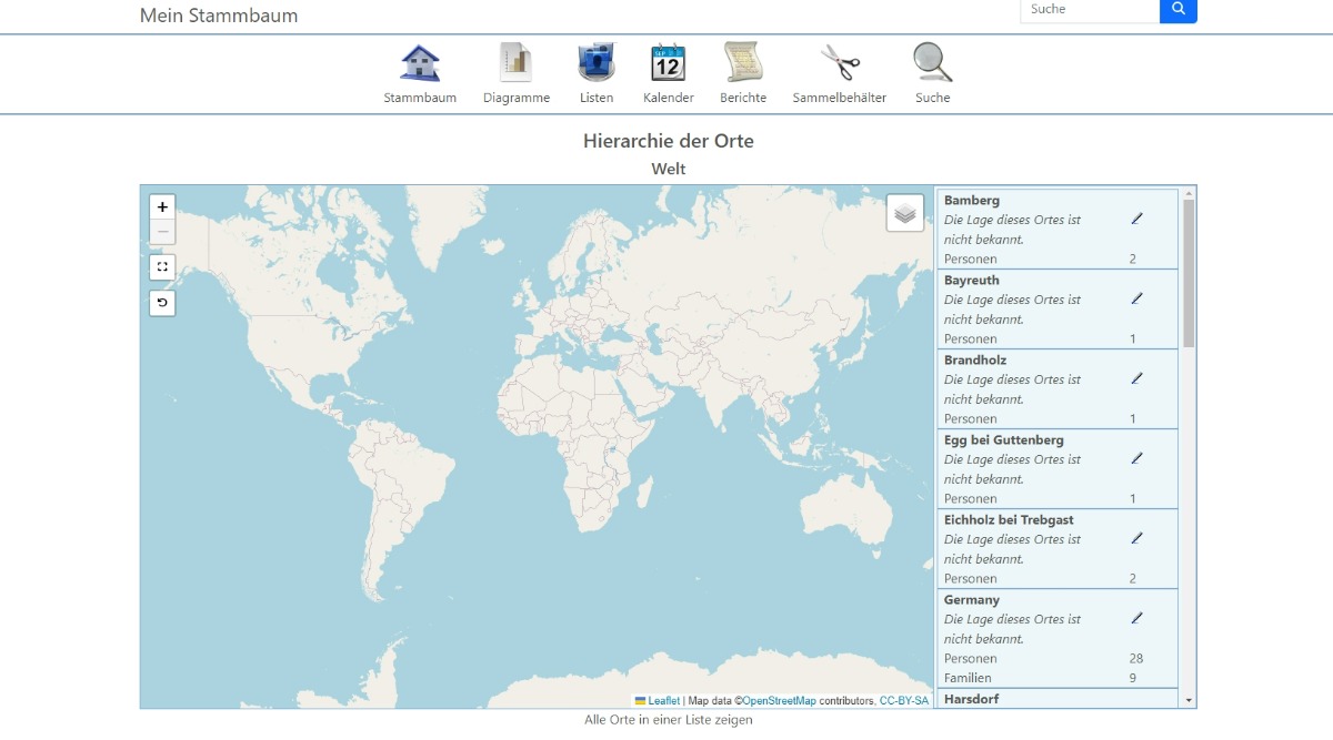 webtrees How to define places so they can be shown on map? webtrees