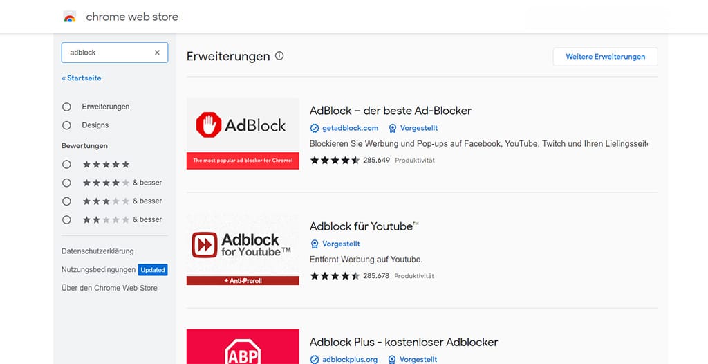 AdblockerErweiterungen 10+ BESTE AdBlockExtensions zum Werbung