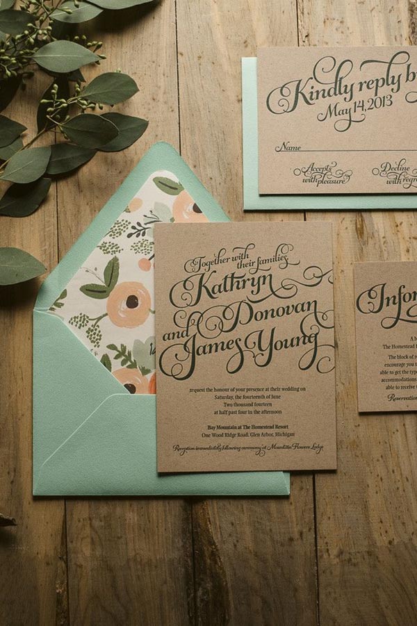 Top 15 popular rustic wedding invitaitons idea samples on Pinterest