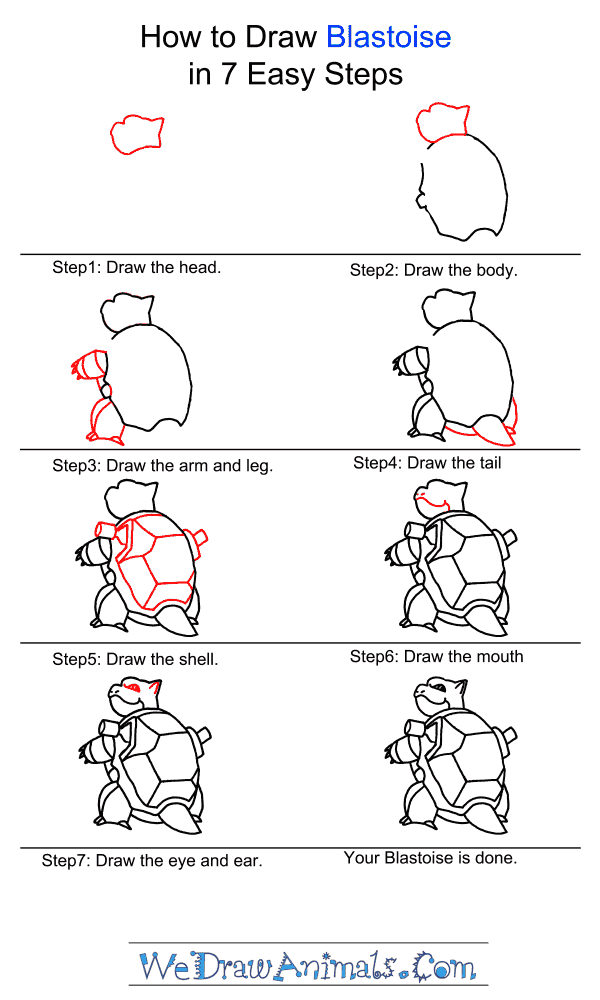 How to Draw Blastoise Pokemon