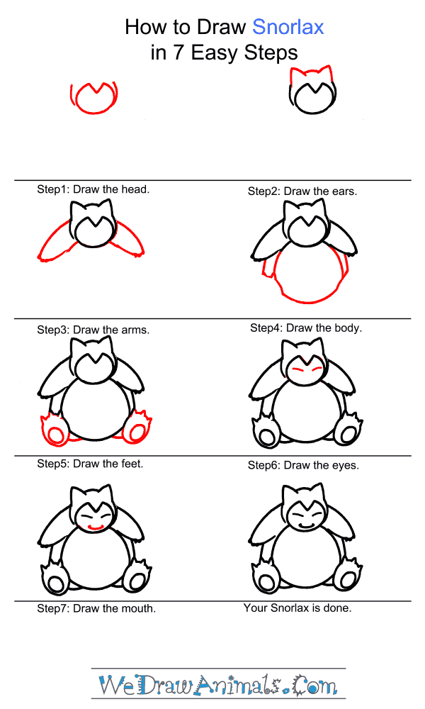 How to Draw Snorlax Pokemon