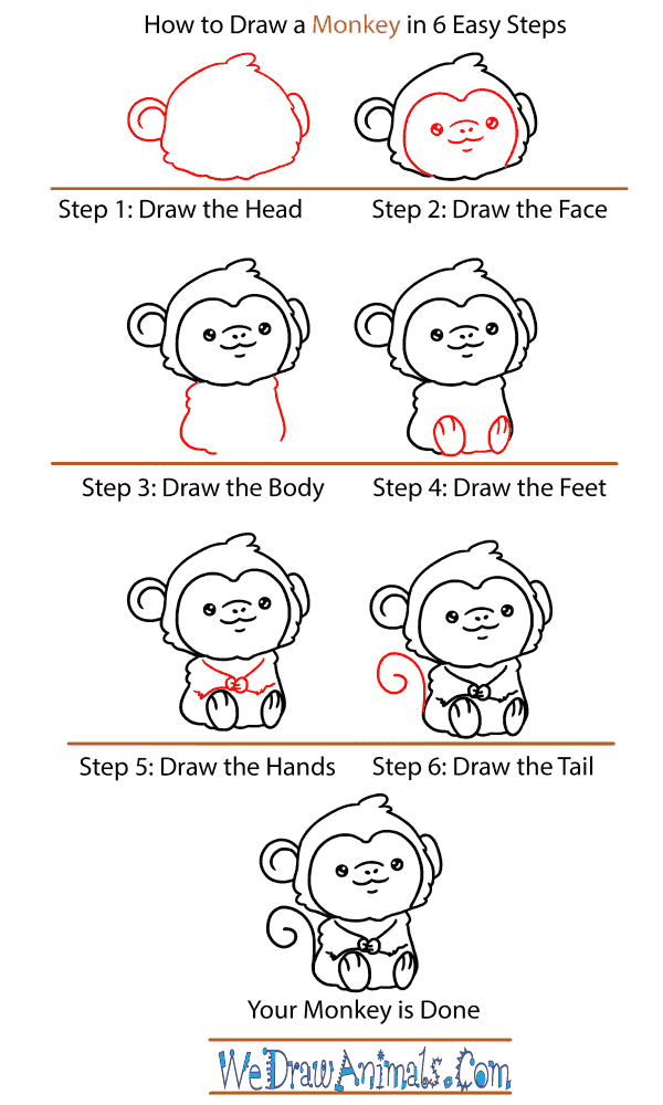 How To Draw A Monkey Step By Step at Drawing Tutorials