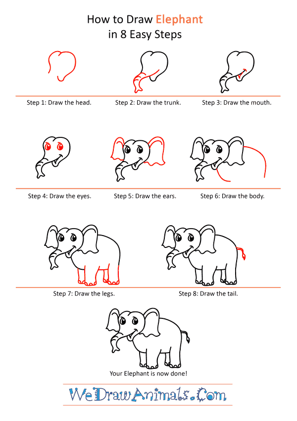 How to Draw a Cartoon Elephant