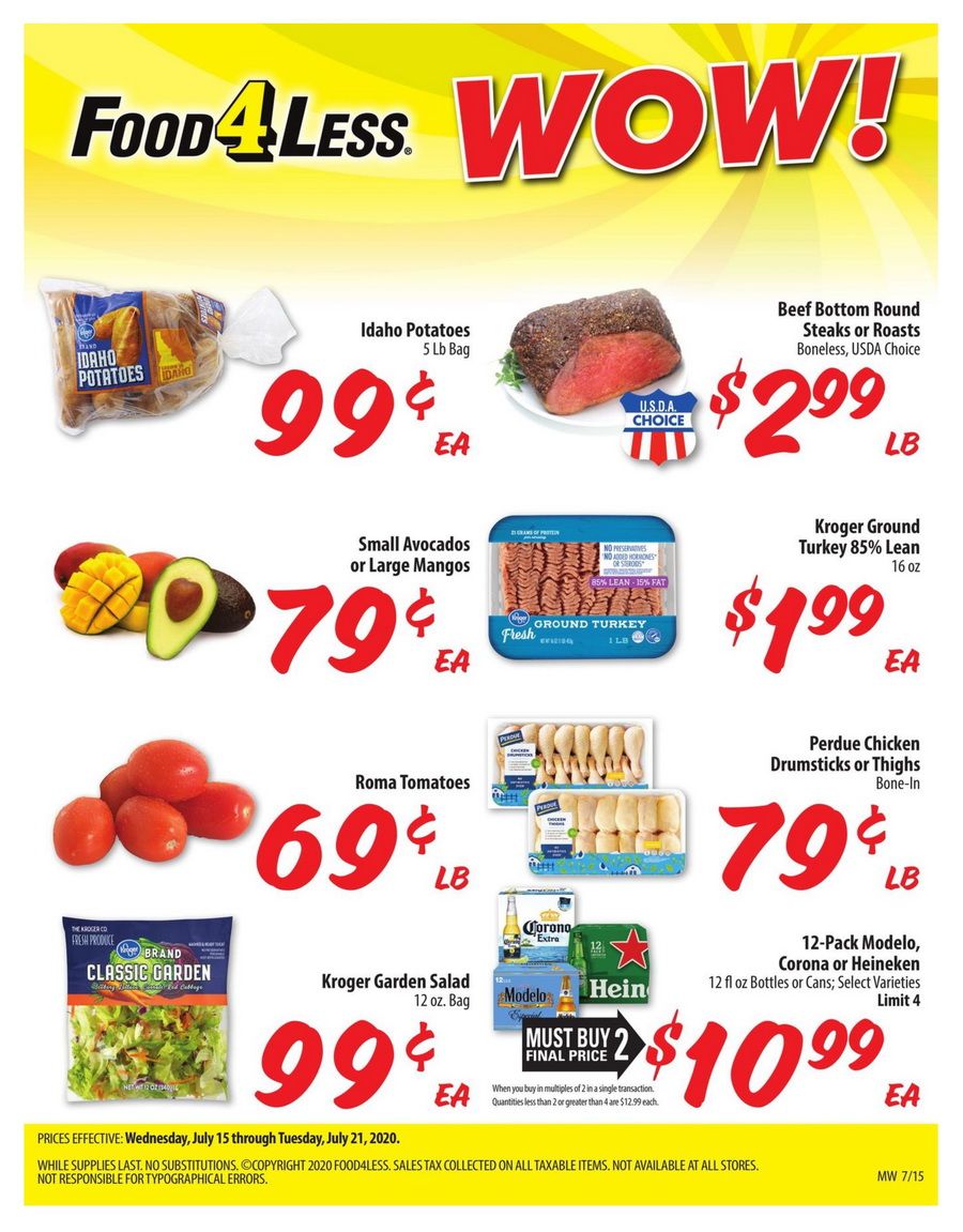 Food 4 Less Weekly Ad July 15 July 21, 2020