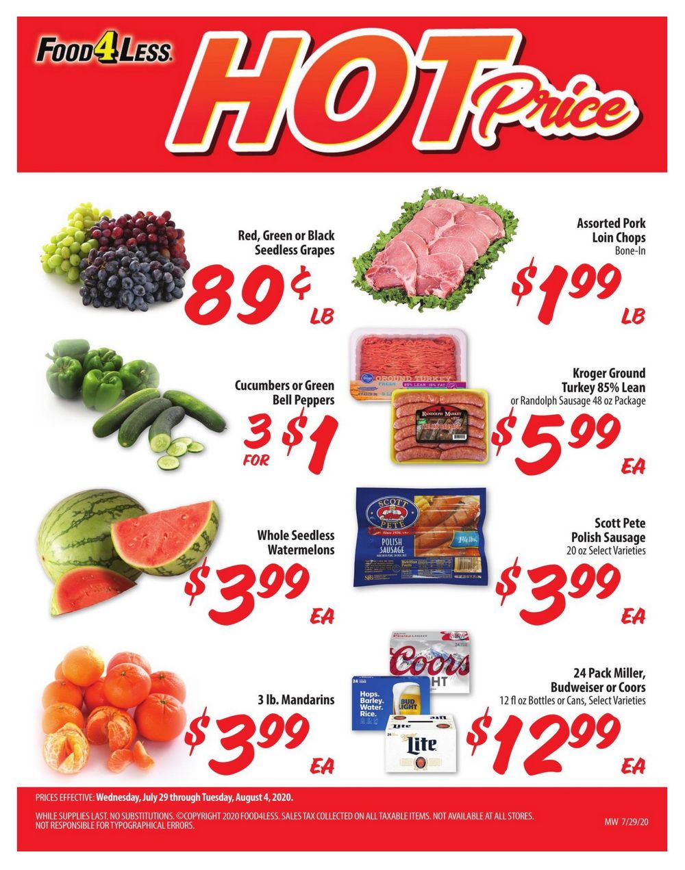 Food 4 Less Weekly Ad July 29 Aug 04, 2020