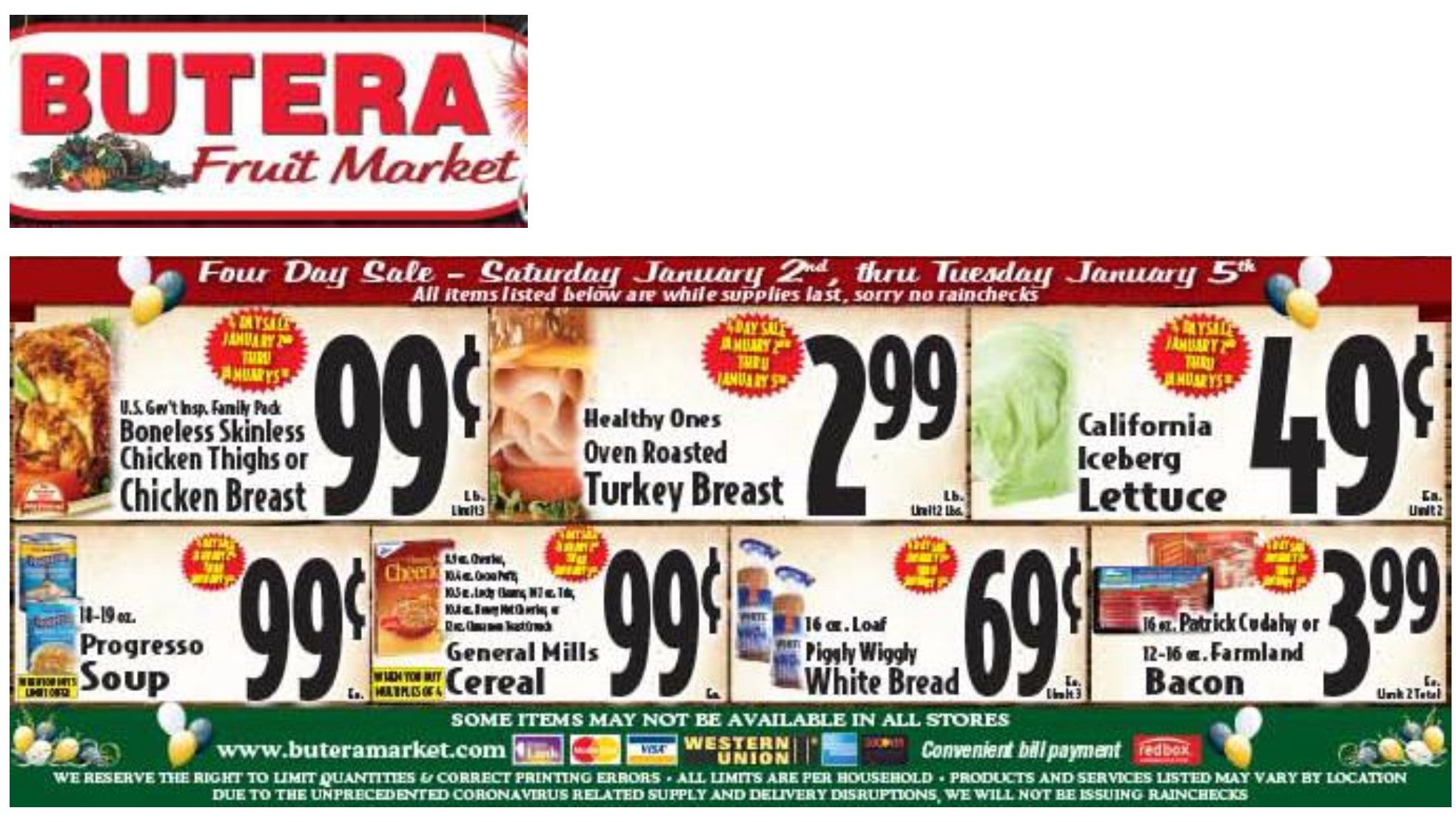 Butera Weekly Ad Jan 02 Jan 05, 2021