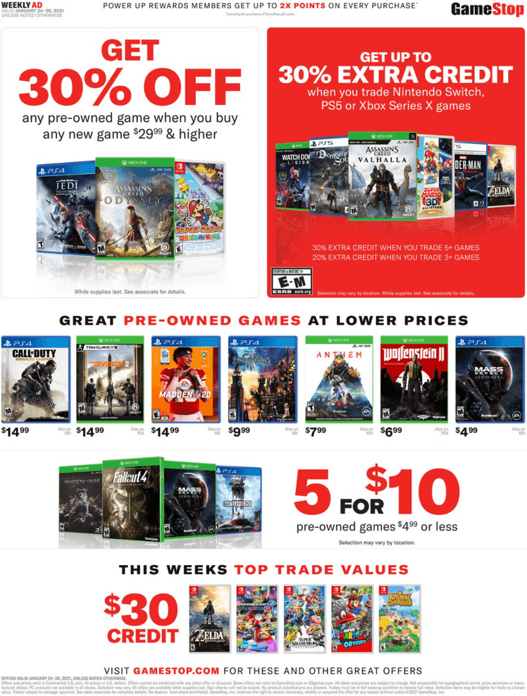 GameStop Weekly Ad Jan 24 Jan 30, 2021