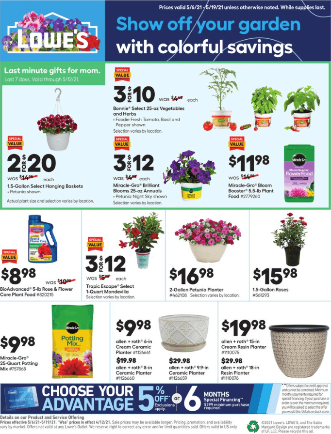 Lowe's Weekly Ad May 06 May 19, 2021