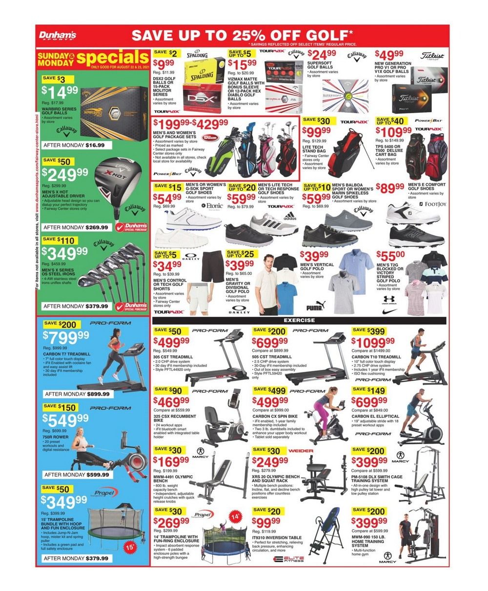 Dunham's Sports Weekly Ad Aug 21 Aug 27, 2021