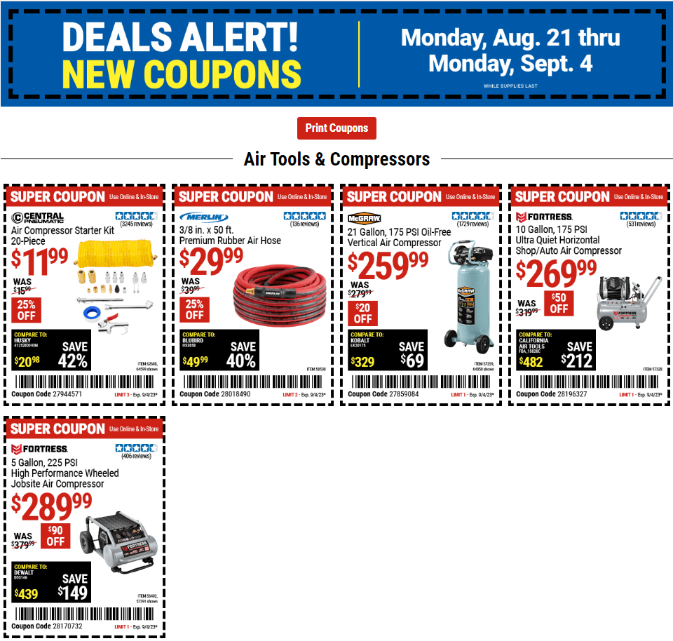 Harbor Freight Coupon Sale Aug 21 – Sep 04, 2023