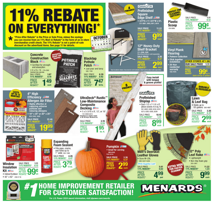 Menards Weekly Ad Oct 03 Oct 13 2024