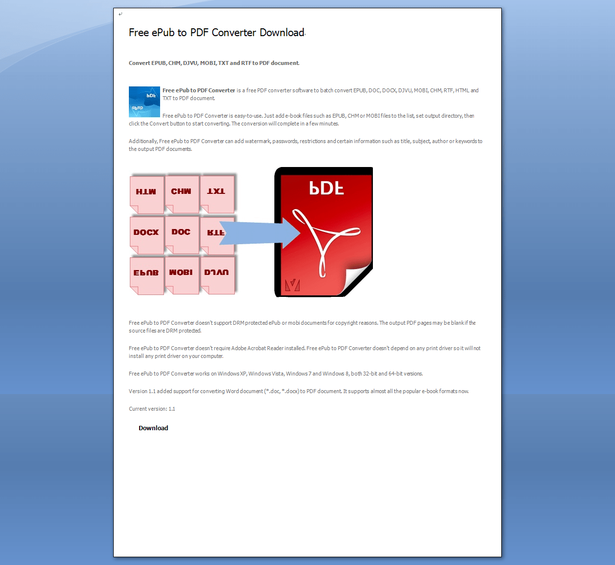 Free PDF to Word Converter Download Conversion samples