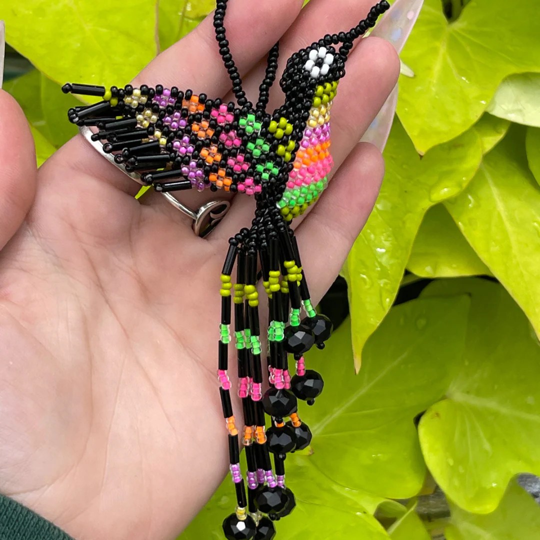 Beaded Hummingbird Keychain Weirdos Inc.