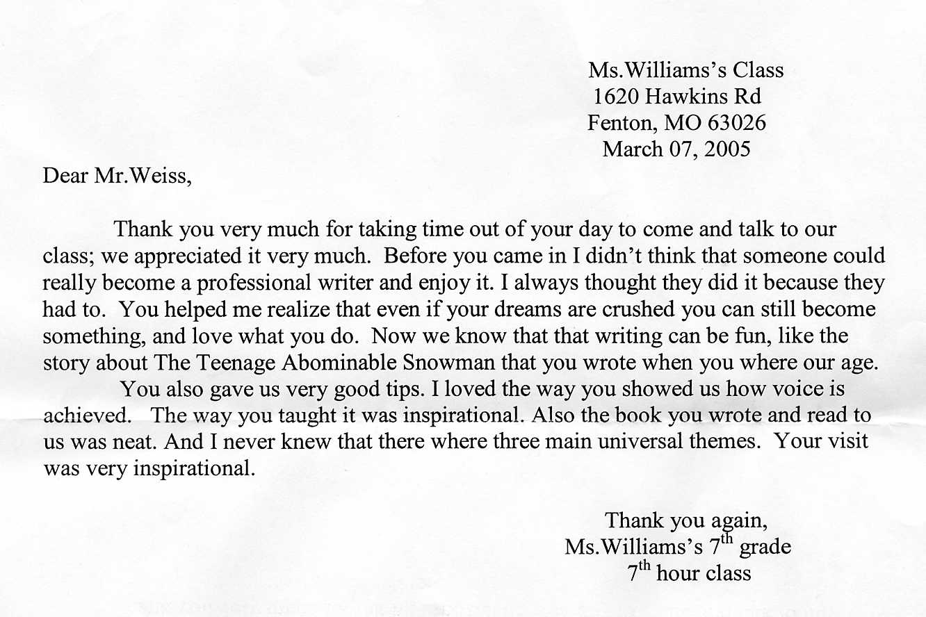 WeissWrite Rockwood School District Letter