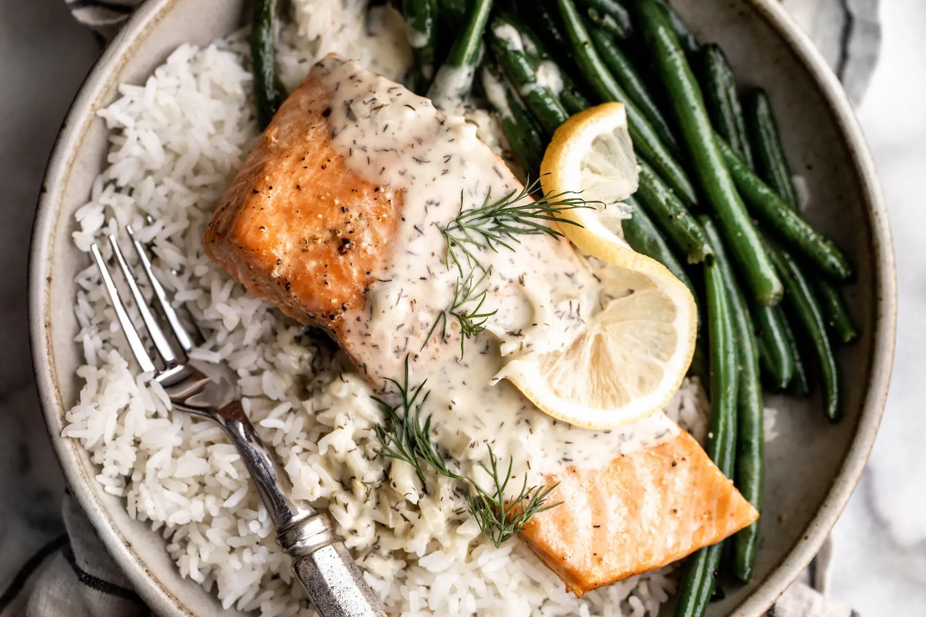 Slow Cooker Salmon with Creamy Lemon Sauce and Rice Recipe We Know Rice