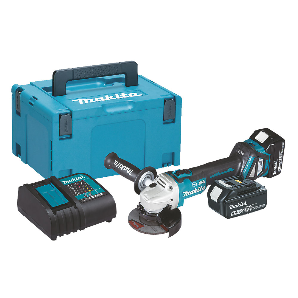 Makita 18V Cordless Grinder 2 X 5 Amp Batteries - WEB Supplies