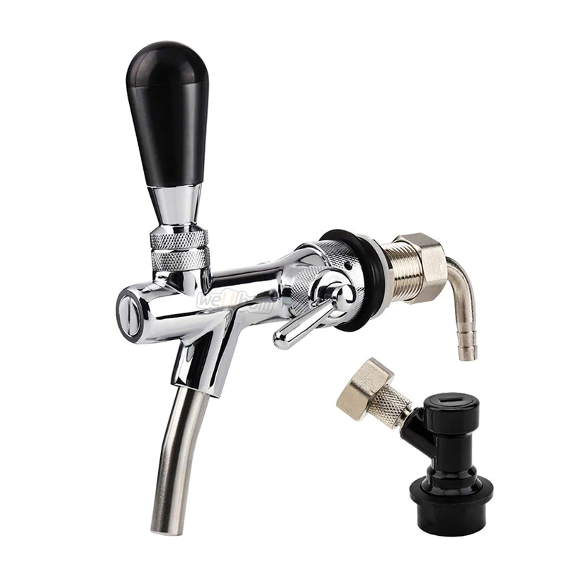 Draft Beer Faucet, Adjustable Beer Tap Faucet with Flow Controller