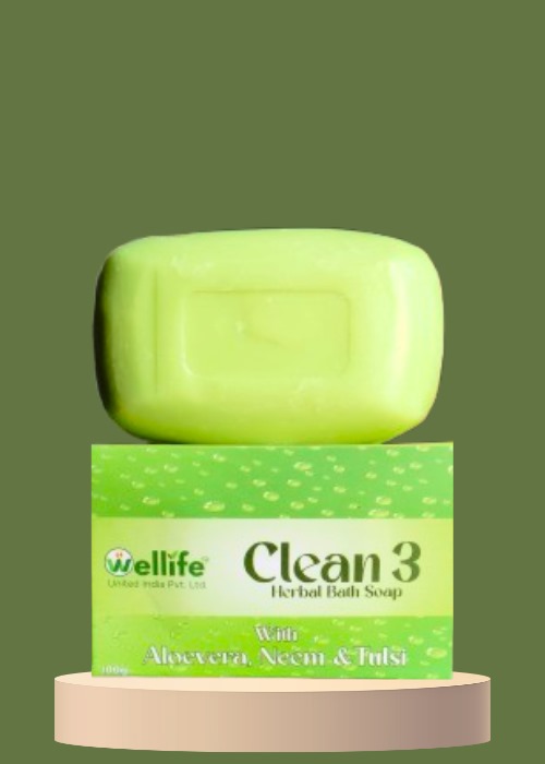 Clean 3 Herbal Bath Soap(100gm)
