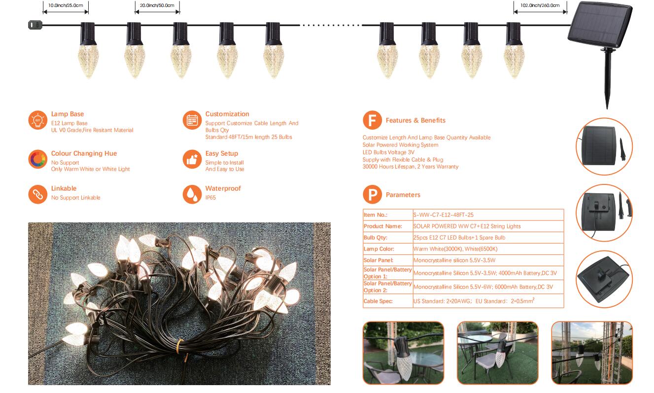 C7 C9 string light set with 25 bulbs - wellinlighting
