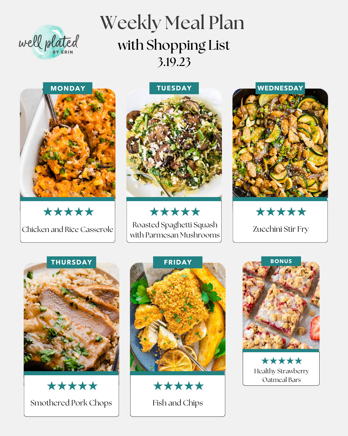 Weekly Meal Plan 3.19.23