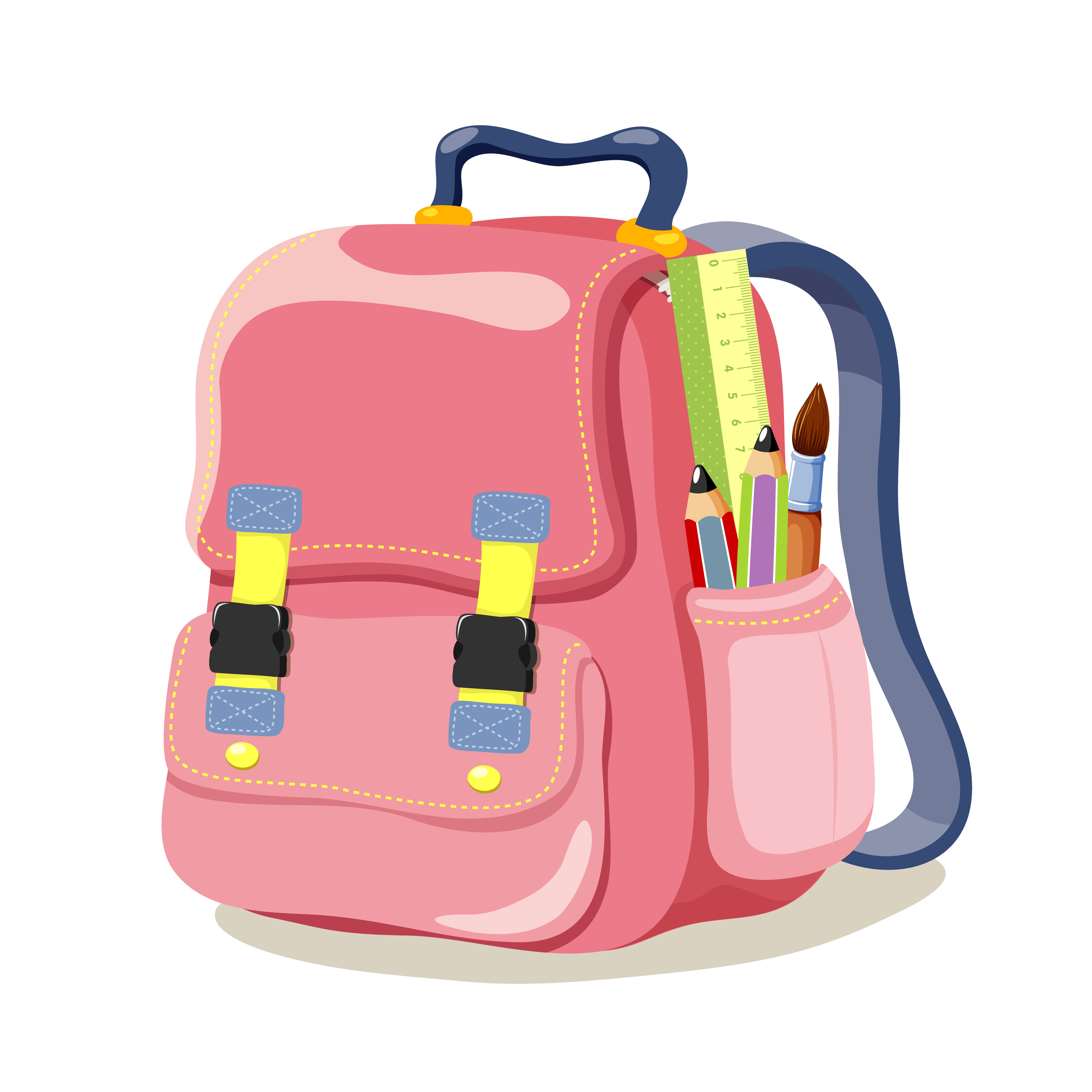 Colored School bag vector 04 WeLoveSoLo