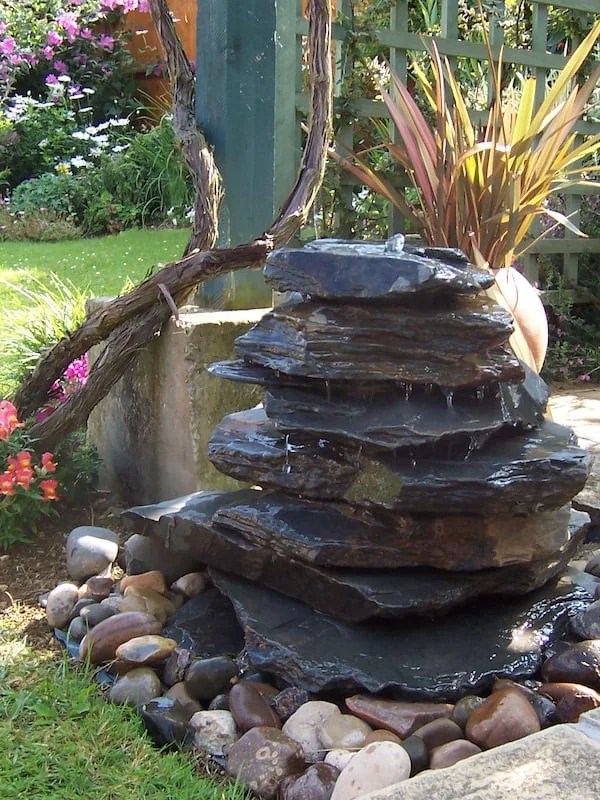 600mm Slate Pyramid Water Feature Welsh Slate Water Features