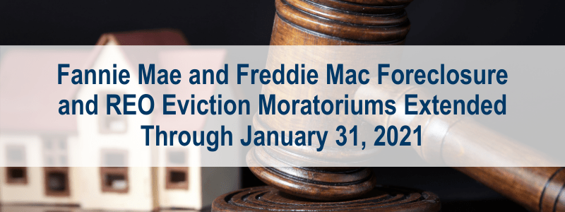 Fannie Mae and Freddie Mac Foreclosure and REO Eviction Moratoriums