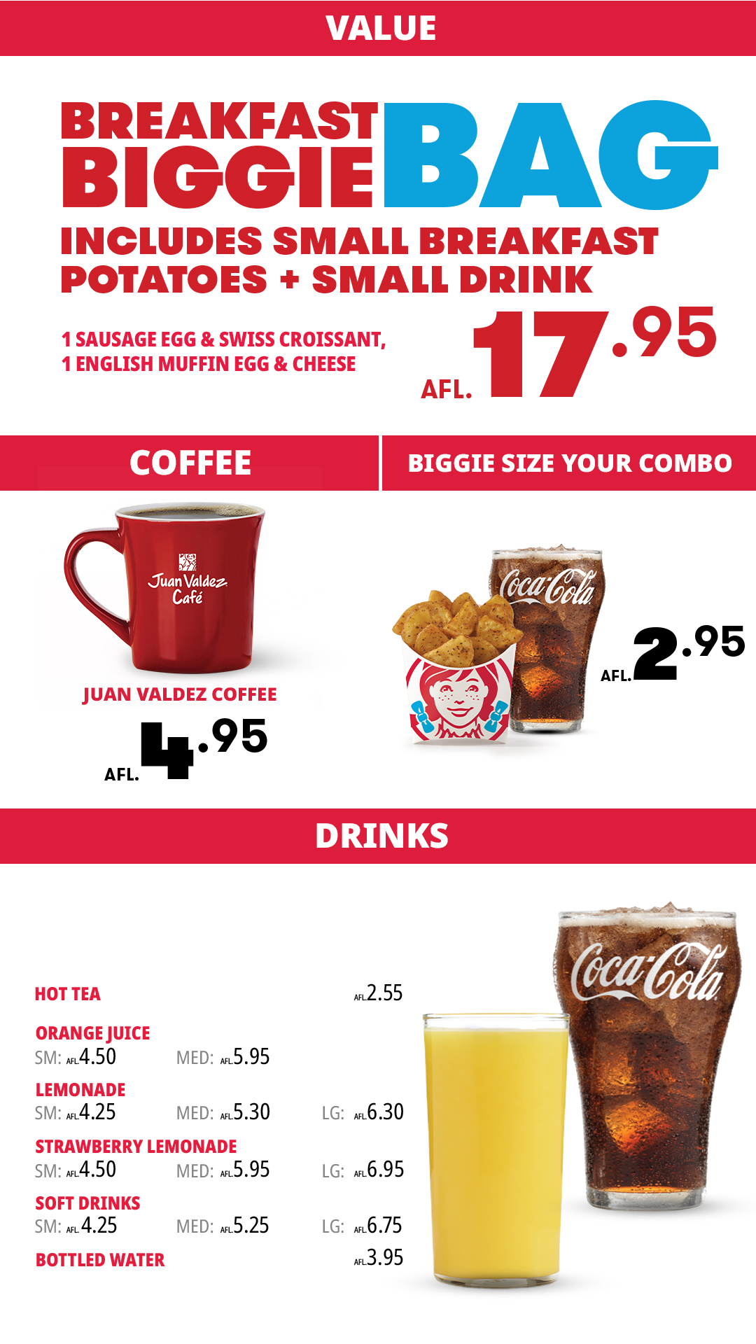 Breakfast Menu Wendy's Aruba Quality Is Our Recipe
