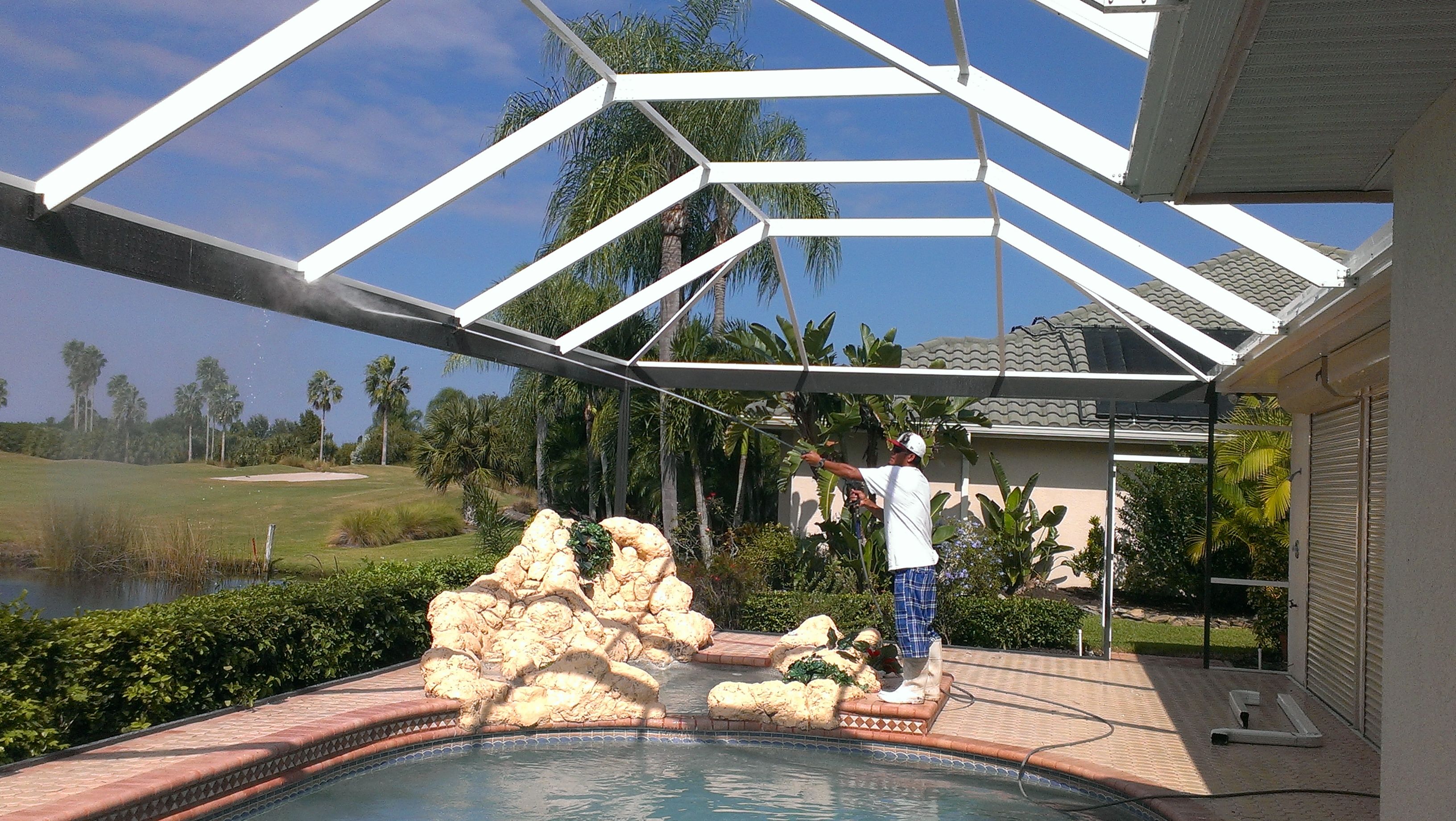 Pool Cage Maintenance Service JWF & Clean Cut