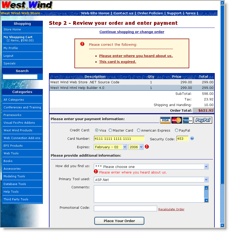 Credit Card Electronic Payment Processing with