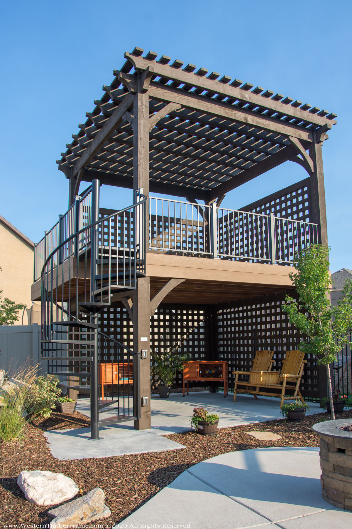 2Story Pergola Deck — 2x the Outdoor Living Space Western Timber Frame