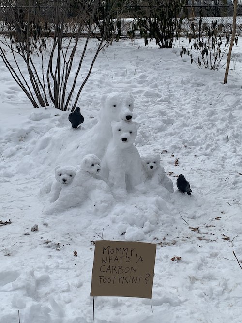 Artist Creates Delightful Polar Bear Snow Sculptures that also