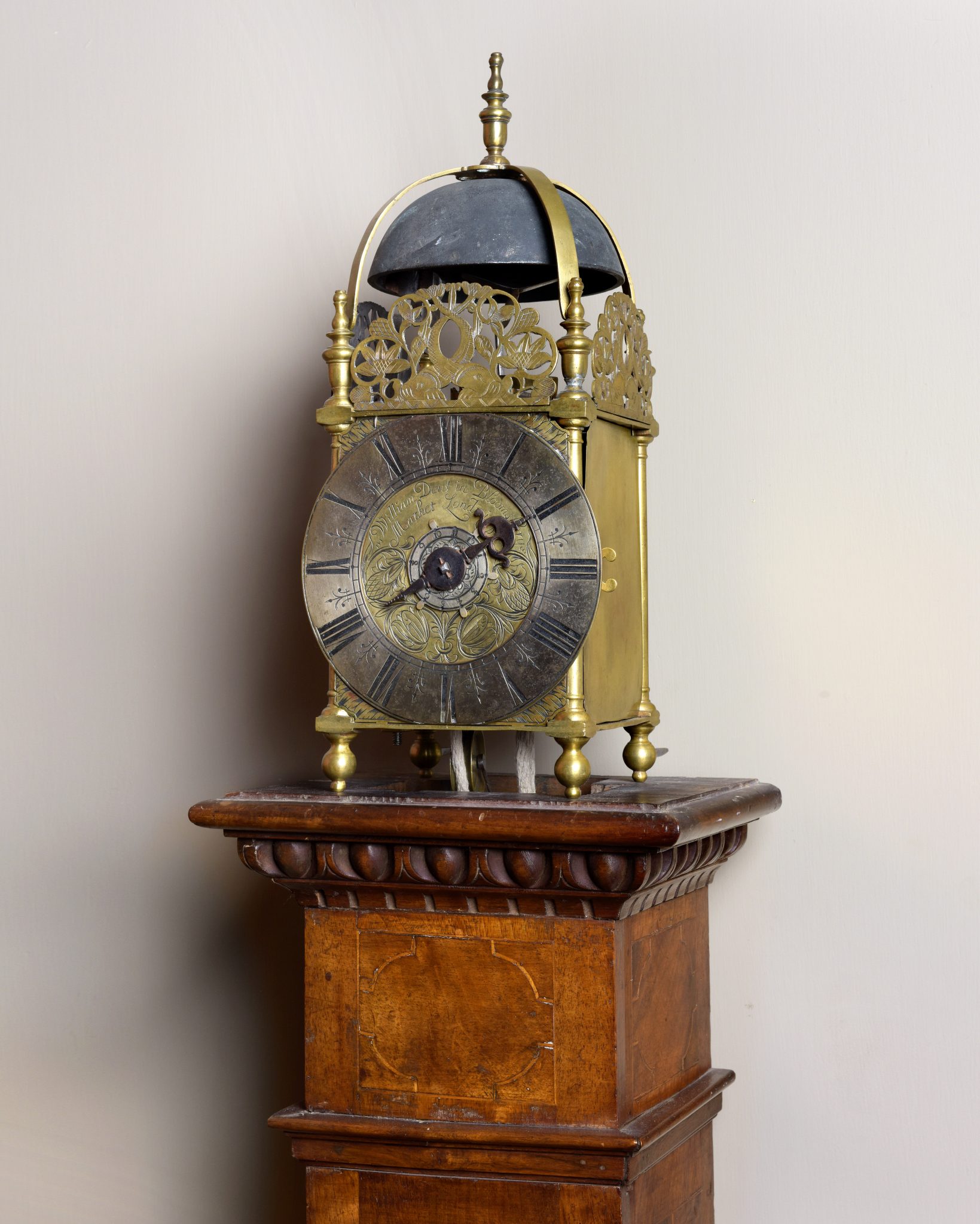 William Dent Lantern Clock, Ca 1685. W.F.Bruce Antique Clocks and