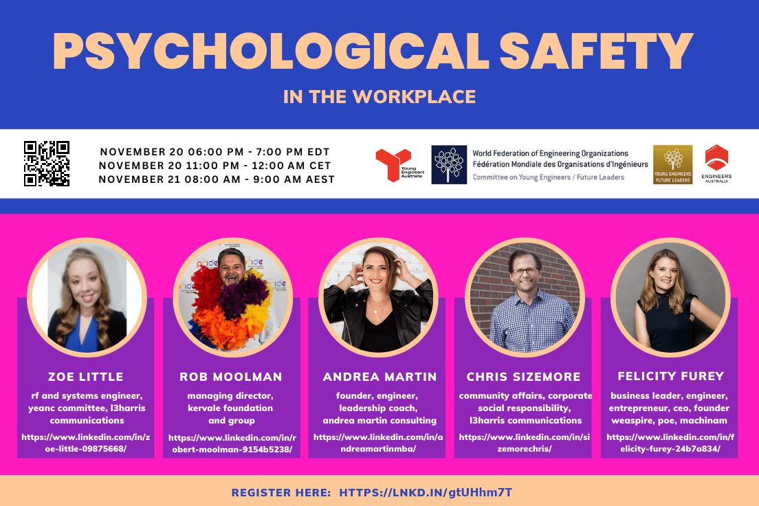 WFEOYEFL & YEA webinar Psychological Safety in the Workplace WFEO