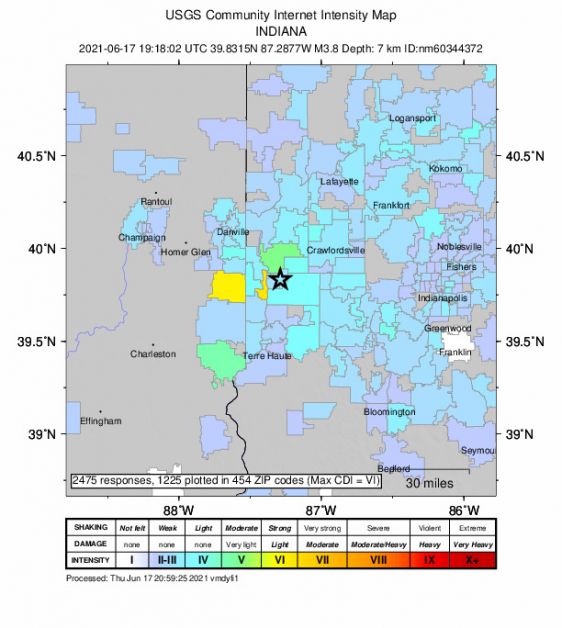 Earthquake Today Indiana / Indiana Earthquake Felt In Central Illinois