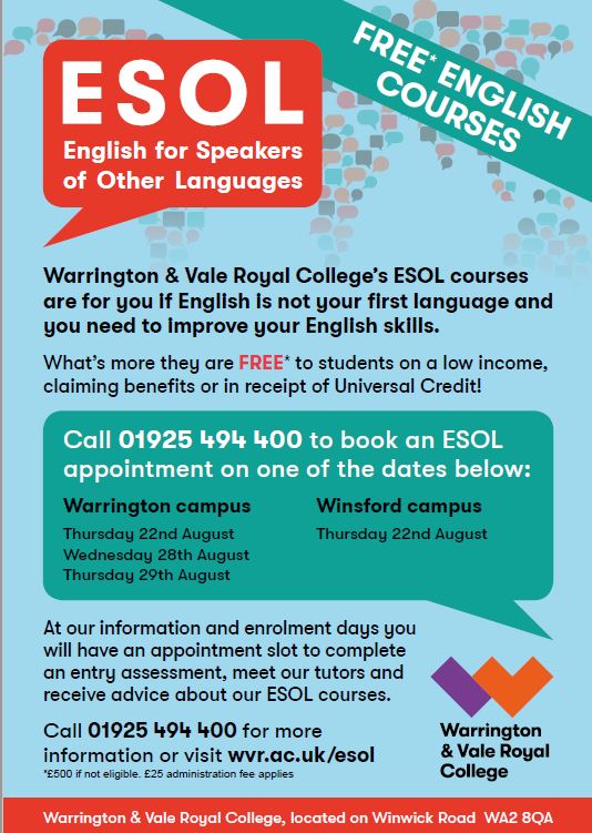 Free English Courses Warrington Housing Association