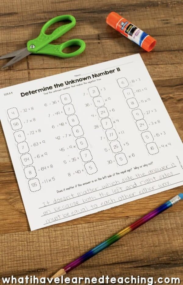 Cut & Paste Third Grade Math Activities