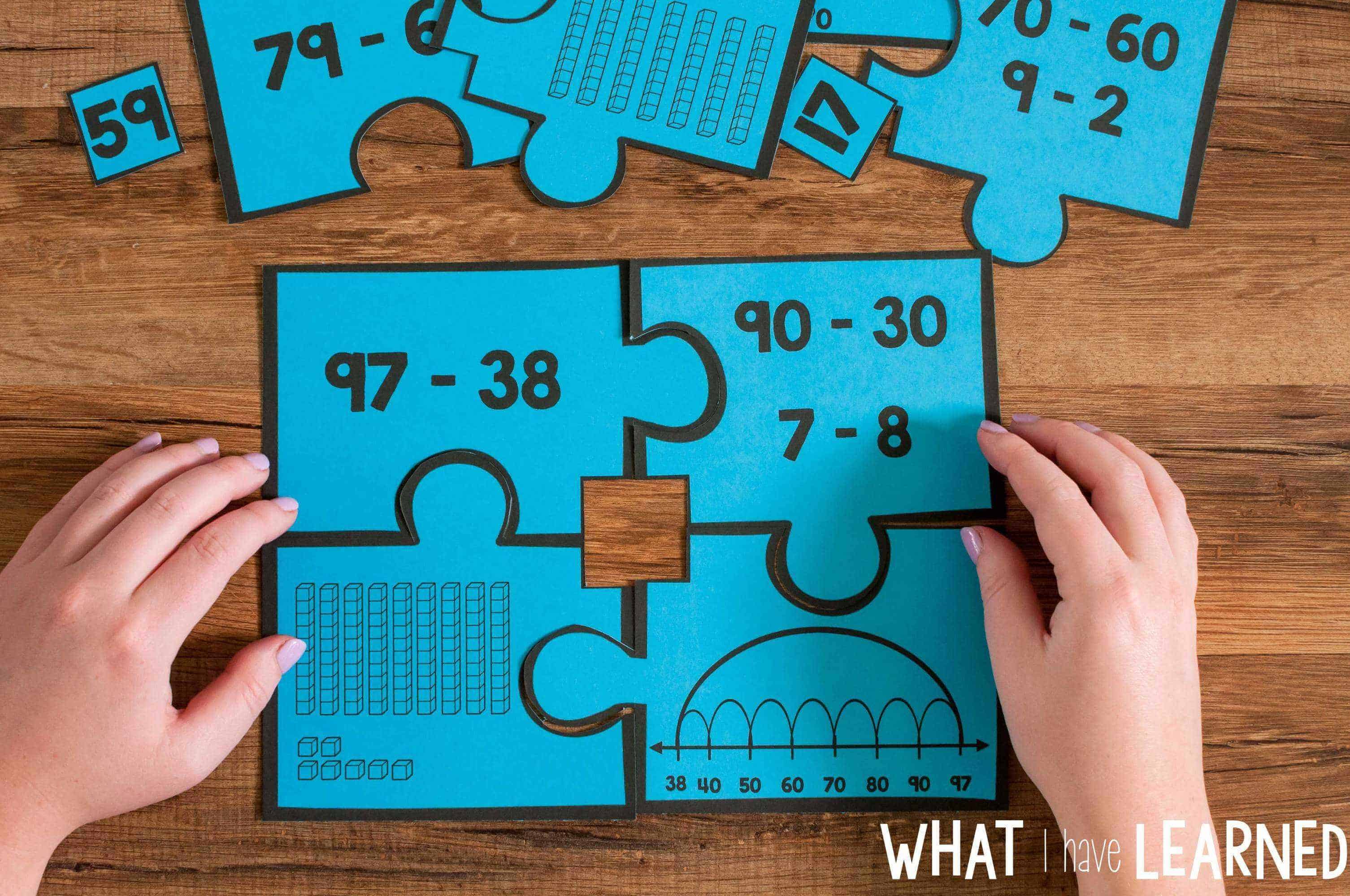 Number Puzzles for Second Grade Math Stations