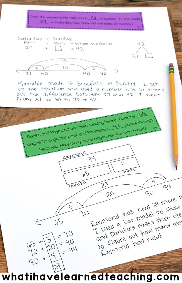 Addition and Subtraction Word Problems by Problem Type
