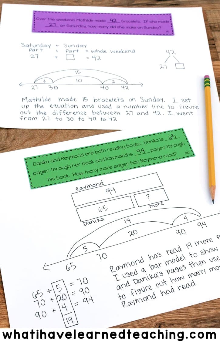 Addition & Subtraction Word Problems by Problem Type