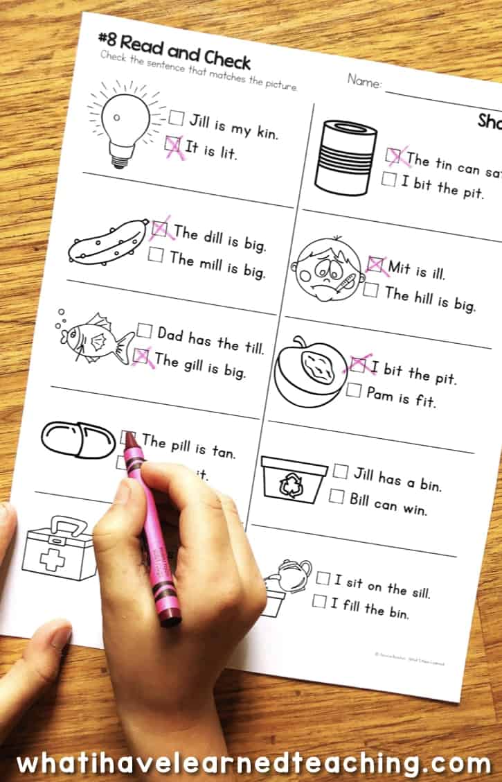 Short I Phonics Worksheets Short I CVC Words