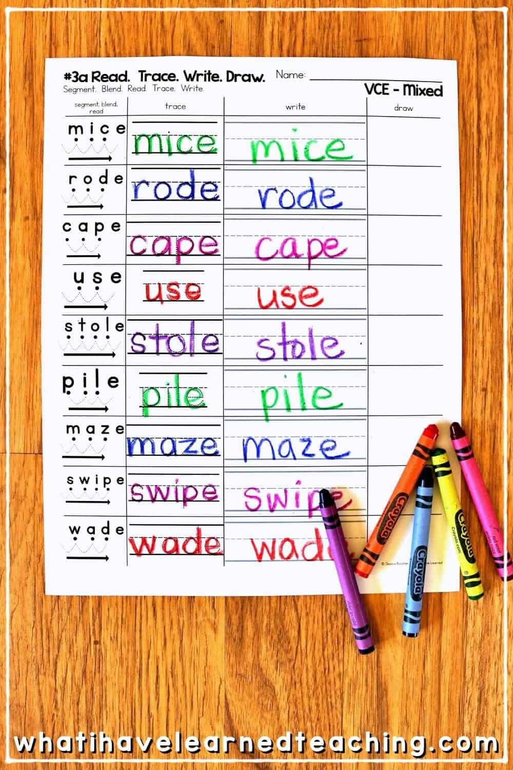 VCE Phonics Worksheets Silent E Worksheets