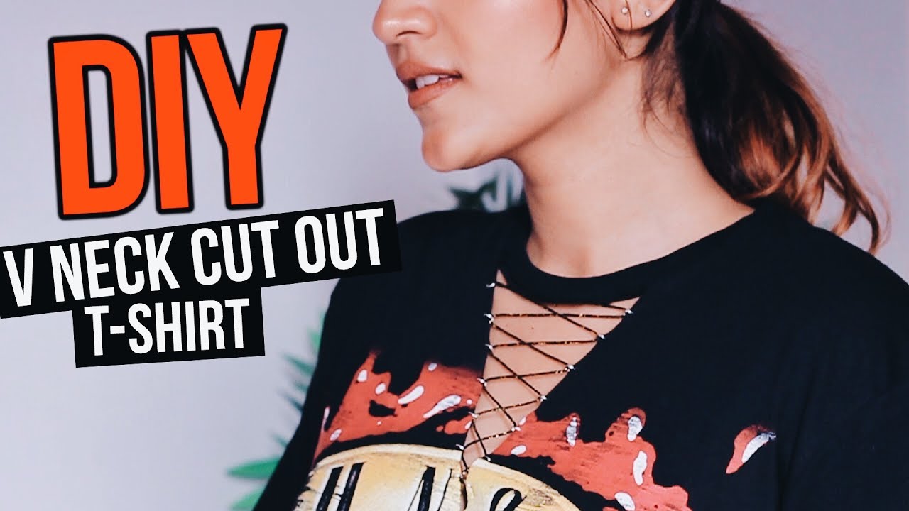 A Quick DIY Tutorial To The New Cut Out V Neck Tshirts What Is All