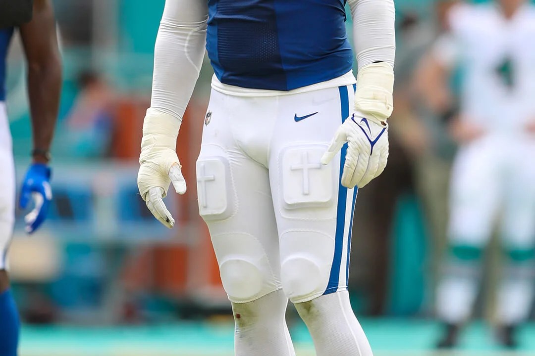 What Pros Wear DeForest Buckner's TreDCAL "Crosses" Thigh Pads What Pros Wear